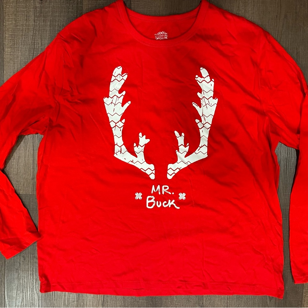 Wondershop Mr Buck  Mens Pajama Top, Long Sleeve Size XL